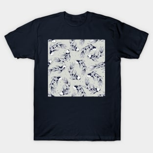 Koi fishes - Japanese carps. Grey and navy blue T-Shirt